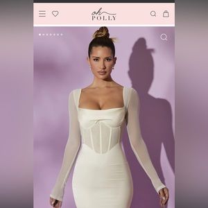 LORIENT- OhPolly
Long Sleeve Mesh Corset Mini Dress in White